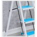 BEST&FAST INS Style Thick Iron Ladder Folded Ladder Non-Slip Three-Step Ladder Multifunctional Flower Stand Rack Household Room Space-Saving for Indoor Outdoor Color : Sky Blue