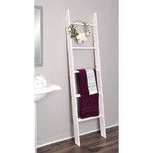 BrandtWorks LLC Lucus 72" Decorative Blanket Ladder White Washed