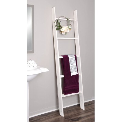 BrandtWorks LLC Lucus 72 Decorative Blanket Ladder White Washed