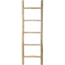 Deco 79 Bohemian Teak Wood Rung Decorative Ladder Quilt Rack Blanket Holder Standing Storage 20" L x 2" W x 59" H Brown