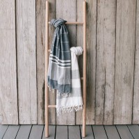 Sandstone & Sage Blanket-Ladder | Hand Made Natural 5ft Wooden Ladder Shelf | Farmhouse Decor to Use for Quilt Rack | Crafted from Sustainable Wood