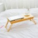 ShiSyan Laptop Bed Tray Bed Table Foldable Lap Table Bed Tray TV Tray Floor Table Bamboo Adjustable Breakfast Serving Tray Writing Gaming Color : Natural Size : 55X35X29cm