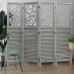 4 Panel Room Divider Wooden Folding Privacy Screens Room Divider Folding Screen Foldable Partition Room Dividers Portable Wall Partition Screen Room Divider Extra Long Freestanding Gary