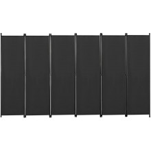 6-Panel Outdoor Indoor Room Divider,Privacy Furniture Indoor Bedroom Black