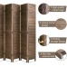 6 Panel Wood Room Divider 5.75 Ft Tall Privacy Wall Divider Folding Wood Screen 68.9 x 15.75 Each Panel for Home Office Bedroom Restaurant （Brown）