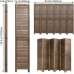 6 Panel Wood Room Divider 5.75 Ft Tall Privacy Wall Divider Folding Wood Screen 68.9 x 15.75 Each Panel for Home Office Bedroom Restaurant （Brown）