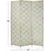 Deco 79 Modern Metal 3-Panel Room Divider 79 H x 57 L Textured Gold Finish
