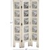 Deco 79 Rustic Wood 3-Panel Photo Frame Room Divider 51 H x 27 L Distressed Ivory Finish