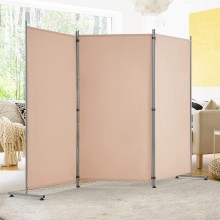 Esright 3 Panel Office Room Divider 6 Ft Tall Folding Privacy Screen Room Divider Freestanding Partition Wall Dividers for Office,BedroomBeige