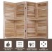 FDW 4 Panel Room Divider Folding Privacy Wooden Screen with Three Clever Shelf Portable Partition Screen Screen Wood for Home Office