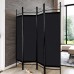 Giantex 4 Panel Room Divider Screens Steel Frame & Fabric Surface Freestanding Room Dividers and Folding Privacy Screens Home Office Black
