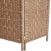 HOMCOM 6' Tall Wicker Weave 6 Panel Room Divider Privacy Screen Natural