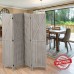 iVilla 5.8 Ft Tall Wood Room Divider 4 Panel Rustic Folding Privacy Screens Partition Wall dividers for Rooms Separator Temporary Wall Screen Barnwood Grey 71.2InW x 69InH