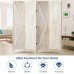 Jolydale Wooden Room Divider Folding Room Partition Foldable Wood Wall Divider Indoor Outdoor 4 Panel Screen for Home Office Restaurant Bedroom White