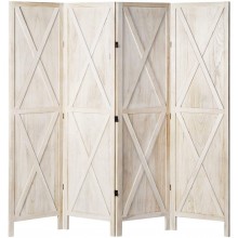 Jolydale Wooden Room Divider Folding Room Partition Foldable Wood Wall Divider Indoor Outdoor 4 Panel Screen for Home Office Restaurant Bedroom White