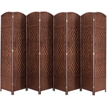 Lazyland Divider Folding Privacy Screen Freestanding Room Dividers for Indoor and Outdoor 8 Brown