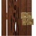 Legacy Decor Solid Wood with Decorative Floral Cutouts 3 Panel Room Divider 67 Tall Walnut Brown Color