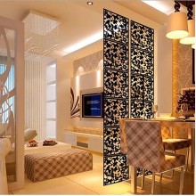 LKXHarleya 12Pcs Hanging Room Divider Chinese Style DIY Hanging Screens Panel Room Home Decorative Partition Black
