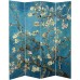 Oriental Furniture 6 ft. Tall Double Sided Works of Van Gogh Canvas Room Divider Almond Blossoms Wheat Field