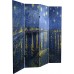 Oriental Furniture 6 ft. Tall Double Sided Works of Van Gogh Canvas Room Divider Irises Starry Night Over Rhone