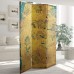 ORIENTAL Furniture 6 ft. Tall Falling Blossoms Canvas Room Divider Gold Teal