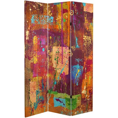 Oriental Furniture 6 ft. Tall India Double Sided Canvas Room Divider