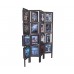 Proman Products Oscar II Scenic 4 Panel Folding Screen Room Divider FS36773 with 16 Picture Frames Display 32 Pictures Paulownia Wood Smoked Brown Finish 54 W x 1 D x 67 H Max Extends