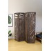 Proman Products Palm Spring 4-Panel Folding Screen Room Divider FS37151 Made in Natural Paulownia Wood Carbonized Finish 60 W x 67 H x 1 D Max Extend 15 W x 67 Per Panel Smoked Brown