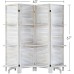 RHF 4 Panel 5.6 Ft Tall Partition Wood Room Divider Wood Folding Room Divider Screens Panel Divider&Room Dividers Room Dividers and Folding Privacy Screens with Shelves4 Panel,Coconut