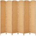 RHF 6 ft. Tall-Extra Wide-Diamond Weave Fiber Room Divider,Double Hinged,6 Panel Room Divider Screen Room Dividers and Folding Privacy Screens 6 Panel Freestanding Room Dividers-Light Beige 6 Panel