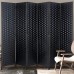 RHF 6 ft.Tall 16 Wide Room Dividers,Double Side Woven Fiber Divider,Better Privacy Screen,Folding Partition & Wall Divider,Space Seperate Indoor Decorative 6 Panel Screen,Freestanding- Black,6 Panels
