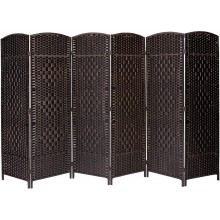 Room Divider Weave Fiber Folding Privacy Screen 70.9" Tall Diamond Weave 6 Panels Privacy Partition Foldable Wall Room Divider,Divider seperator,Freestanding 6 Panels Brown
