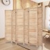 Rose Home Fashion 5.6 Ft Tall Wood Louvered Room Divider Solid Wood Folding Room Divider Screens Panel Divider & Room Dividers Room Dividers and Folding Privacy Screens 6 Panel Cream