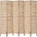 Rose Home Fashion 5.6 Ft Tall Wood Louvered Room Divider Solid Wood Folding Room Divider Screens Panel Divider & Room Dividers Room Dividers and Folding Privacy Screens 6 Panel Cream