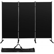 SmarketBuy Room Divider 3 Panels Folding Partition Privacy Screen Outdoor Indoor for Home Decor Office Yard Bedroom Black 71.7" x 88.2"
