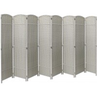Sorbus Room Divider Folding Privacy Screen 8 Panel 6 ft. Tall Extra Wide Partition Foldable Panel Wall Divider Double Hinged Room Dividers and Folding Privacy Screens Beige