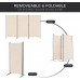 Spurgehom Room Divider,3 Panel Folding Partition Privacy Screens Freestanding Fabric Room Panel Portable Folding Wall Divider for Office Room,Restaurant，102 W X 71 H Beige