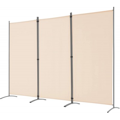 Spurgehom Room Divider,3 Panel Folding Partition Privacy Screens Freestanding Fabric Room Panel Portable Folding Wall Divider for Office Room,Restaurant，102 W X 71 H Beige