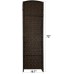 TinyTimes 6 FT Tall Room Divider 6 Panel Weave Fiber Extra Wide Room Divider Room Dividers & Folding Privacy Screens Freestanding Dark Brown 6 Panel