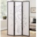 Zen 52 x70 3-Panel Oriental Solid Wood Folding Room Divider with Black Bamboo Print