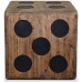15.7x15.7x15.7 Wooden Storage Box Retro Chest Box Dice Design Wood Storage Trunk Brown