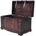 BLUECC Vintage Wood Treasure Chest Storage Trunk Brown 26x15x15.7 Gift for Boy Girl Best Friend