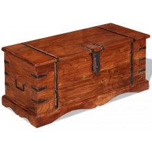 Canditree Vintage Storage Trunk Solid Wood Storage Treasure Chest for Living Room Bedroom 35.4" X 15.7" X 15.7"