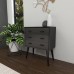 Deco 79 Modern Black Wooden Chest with Three Slideout Drawers 28 x 24