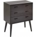 Deco 79 Modern Black Wooden Chest with Three Slideout Drawers 28 x 24