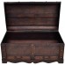 Extaum Vintage Style Storage Box Trunk Cabinet Wooden Treasure Chest Decorative Medieval Chest Organizer Home Collection Furniture Decor Large Brown