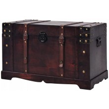 Festnight Treasure Chest Wood Storage Box Trunk Cabinet Collection Furniture Decor 26" x 15" x 15.7" L x W x H