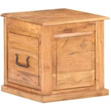 New Solid Acacia Wood Chest 15.7" Storage Box Bench Cabinet Wooden Trunk