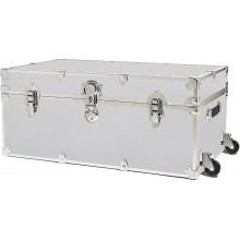 Rhino Trunk & Case Camp & College Trunk with Removable Wheels 30"x17"x13" Silver