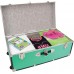 Seward Trunk 30-inch Footlocker Trunk with Wheels with Laundry Teal